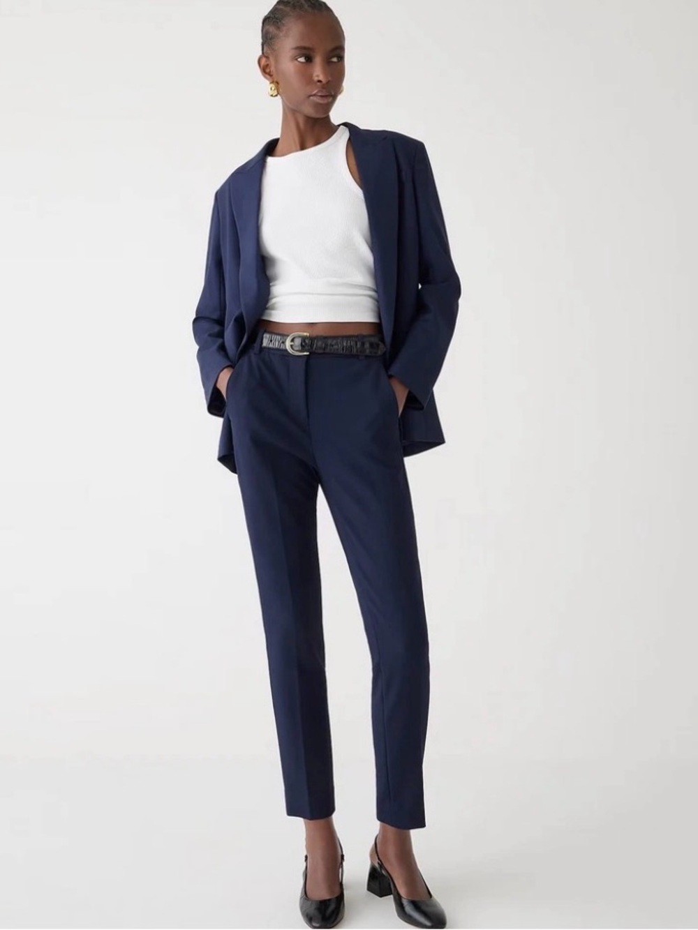 J. Crew Cameron Navy Tailored Trousers. Size 00